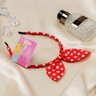 Ободок для волос «Веселые ушки», горох, красный - Фото 2