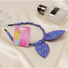 Ободок для волос Выбражулька «Веселые ушки», сердечки, синий - Фото 2