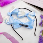 Набор для волос "Бантик" (2 зажима,1 ободок) голубой - Фото 1