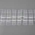 Шторная лента фиксированная сборка, органза, 6 см, 50 ± 1 м, цвет прозрачный/белый - Фото 2