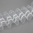 Шторная лента фиксированная сборка, органза, 6 см, 50±1 м, прозрачная, белая - Фото 3