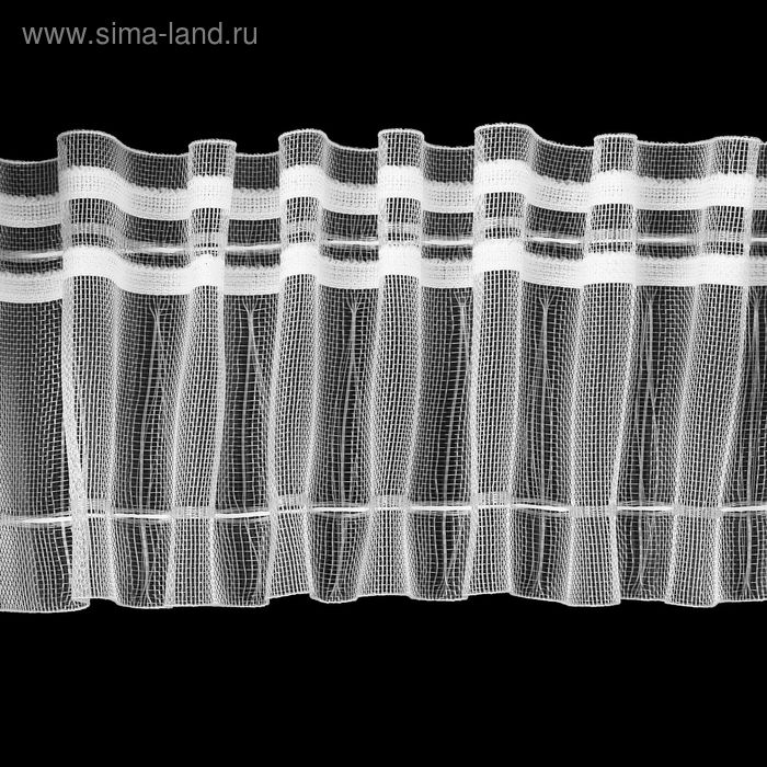 Лента шторная классическая органза, 2 шнура, 90мм, 50±1м, цвет белый - Фото 1
