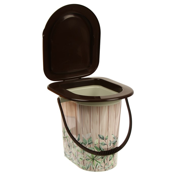 Ведро-туалет, h = 38 см, 17 л, съёмный стульчак, бежевое, крышка МИКС - фото 1905411732