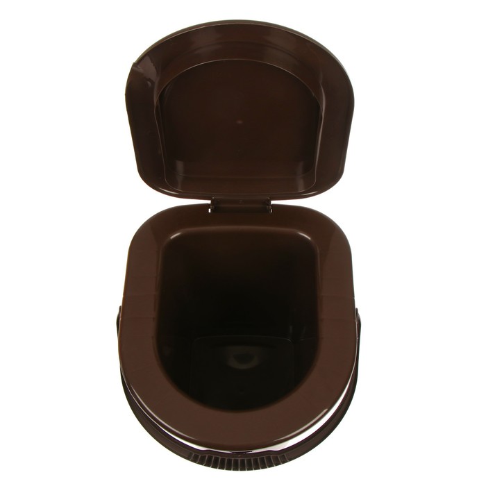 Ведро-туалет, h = 40 см, 13 л, со съёмной ручкой, коричневое - фото 1905411769