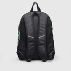 Рюкзак на молнии, 1 отдел, наружный карман, цвет чёрный/зелёный - Фото 3