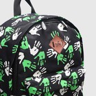 Рюкзак на молнии, 1 отдел, наружный карман, цвет чёрный/зелёный - Фото 4
