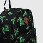 Рюкзак на молнии, 1 отдел, наружный карман, цвет чёрный/зелёный - Фото 4