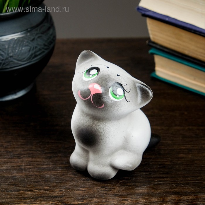 Фигура "Котик Мурзик" 7 см, белый - Фото 1