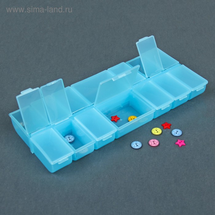 Органайзер для бисера, 25 × 10,5 × 2,75 см, цвет голубой - Фото 1
