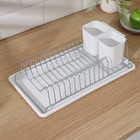 Сушилка для посуды с поддоном Доляна, 38.5×21.5×12.5 см, МИКС - Фото 2