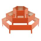 Клумба оцинкованная, 3 яруса, d = 40 – 80 – 120 см, высота бортика 45 см, оранжевая, Greengo - Фото 1