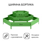 Клумба оцинкованная, 3 яруса, d = 60–100–140 см, h = 45 см, зелёная, Greengo - Фото 2