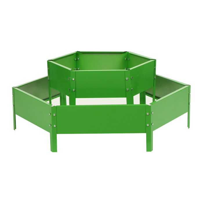 Клумба оцинкованная, 2 яруса, d=60–80 см, высота бортика 30 см, ярко-зелёная, Greengo