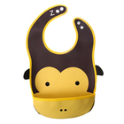 Нагрудник для кормления «Обезьянка» непромокаемый на кнопке, с карманом 1890558