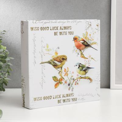 Фотоальбом на 200 фото 10х15 см "Птички на ветке" 22х22х5 см