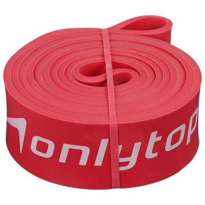 Эспандер ленточный многофункциональный ONLYTOP, 208×4.4×0.5 см, 17-54 кг, красный