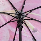 Зонт полуавтоматический «Лилия», 3 сложения, 8 спиц, R = 51,5 см, цвет розовый/серый - Фото 3