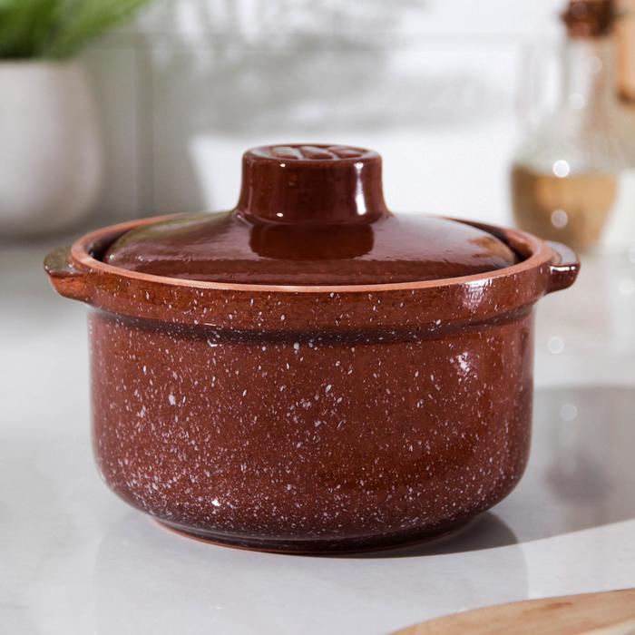 Горшок-сотейник «Мрамор коричневый», 400 мл - Фото 1