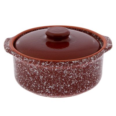 Горшок-сотейник 800 мл «Мрамор коричневый»