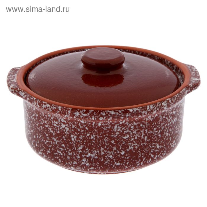 Горшок-сотейник 800 мл «Мрамор коричневый» - Фото 1
