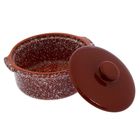 Горшок-сотейник 800 мл «Мрамор коричневый» - Фото 2