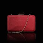 Клатч женский на фермуаре, 1 отдел, цепочка, цвет красный - Фото 3