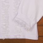 Блузка для девочки, рост 122 см, цвет белый 690/1-AZ - Фото 4
