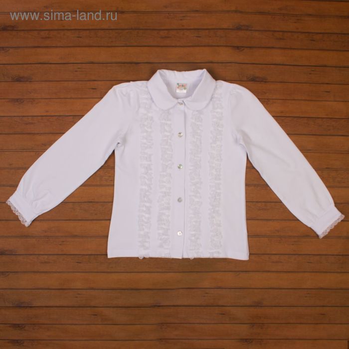 Блузка для девочки, рост 134 см, цвет белый 690/1-AZ - Фото 1