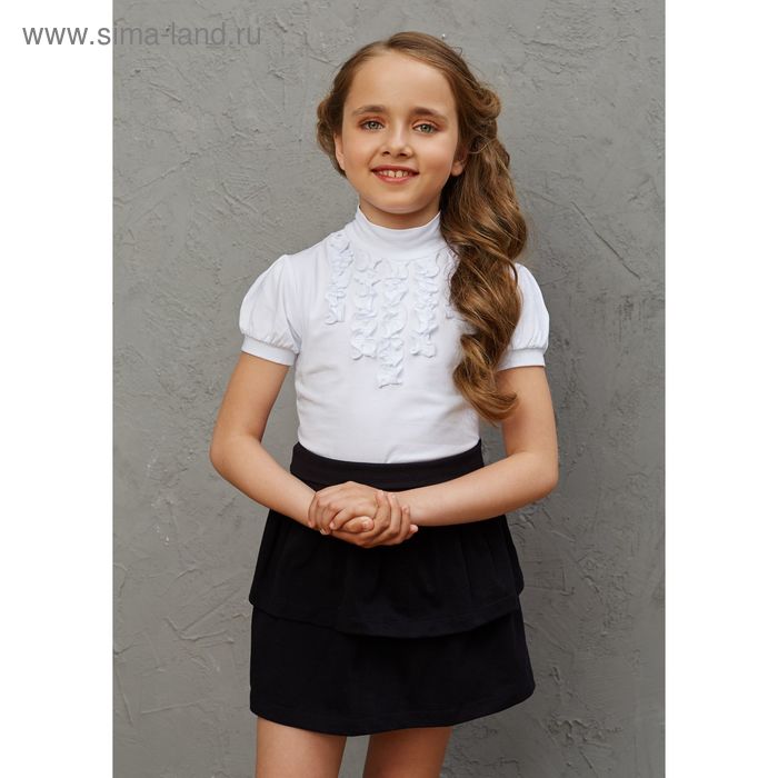 Блузка для девочки, рост 122 см, цвет белый 696-AZ - Фото 1