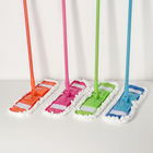 Швабра для мытья пола плоская Доляна, насадка из микрофибры 42×12 см, телескопическая ручка 78-130 см, цвет МИКС - Фото 4