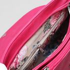Сумка женская, отдел на молнии, наружный карман, длинный ремень, цвет розовый/белый - Фото 5