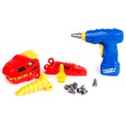 Конструктор «Динобластер» с электрическим шуруповёртом, 3 варианта сборки, 16 деталей - Фото 4