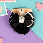 Заколка - автомат для волос QF «Бантик», с сеточкой для пучка, d=10 см, чёрная - Фото 3