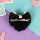 Заколка - автомат для волос QF «Бантик», с сеточкой для пучка, d=10 см, чёрная - Фото 2