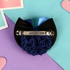 Заколка - автомат для волос «Бантик» с сеточкой для пучка, d=10 см, синяя - Фото 2