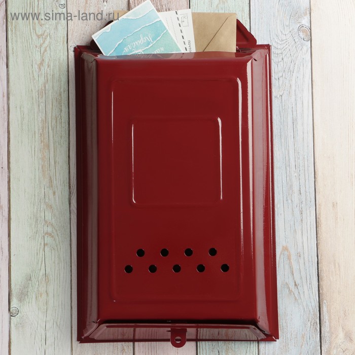 Ящик почтовый «Классика», вертикальный, без замка (с петлёй), бордовый - Фото 1