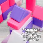 Кубики для малышей, пластиковые, цветные, 21 штука, 6 × 6 см, цвет розовый 2390630 - фото 210063