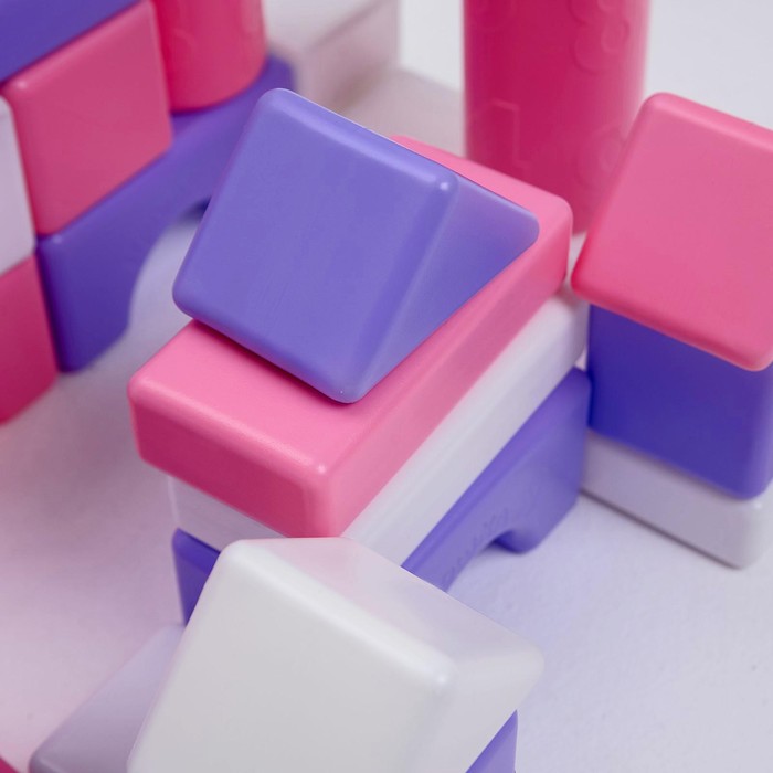 Строительный набор, 21 элемент, 60 × 60, цвет розовый - фото 1884786358
