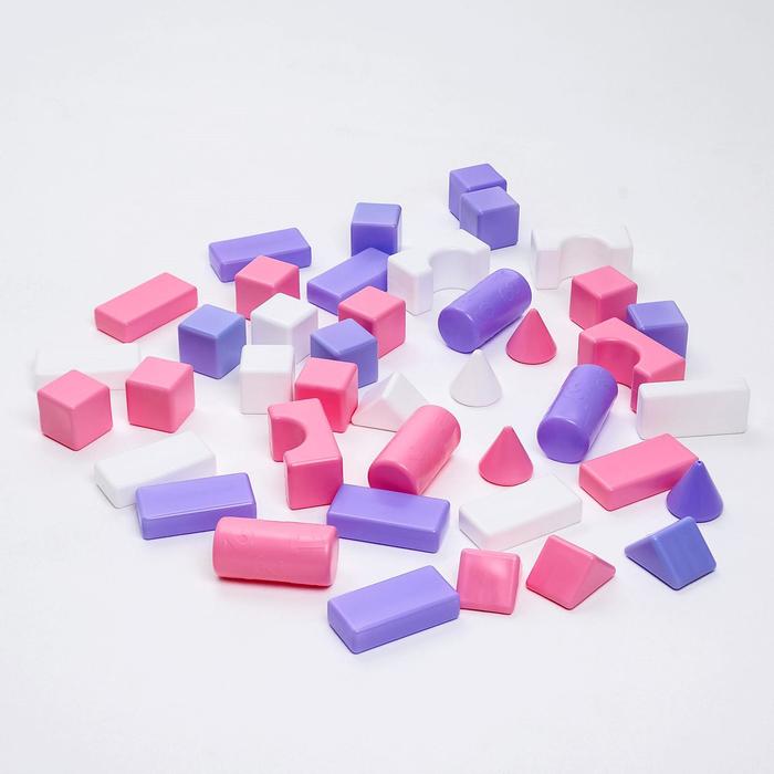 Строительный набор, 41 элемент, 60*60, цвет розовый - фото 1883304664