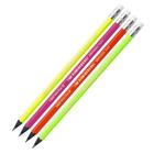 Карандаш чернографитный (простой) НВ, BIC Evolution Fluo, заточенный, пластиковый, с ластиком, шестигранный, неоновые цвета корпуса - Фото 2