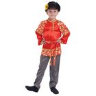 Русский народный костюм для мальчика "Хохлома с золотом", р-р 60, рост 116 см - фото 8557220