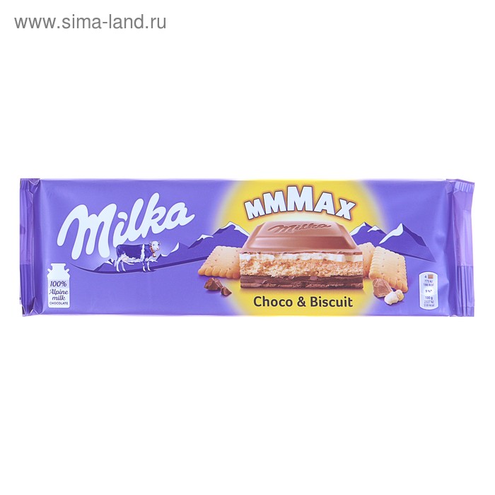 Шоколад Milka Choco Biscuit, 300 г - Фото 1