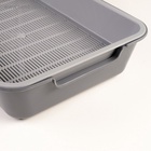 Туалет для кошек «Белла», 37×27×8 см, с сеткой, пластик, серый - Фото 3