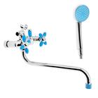 Смеситель для ванны Accoona A7182M, двухвентильный, синий/хром - Фото 1