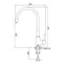 Смеситель для кухни Accoona A9890M, однорычажный, силиконовый излив, синий/хром - Фото 6