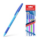 Набор ручек шариковых 4 штуки ErichKrause R-301 Neon Stick & Grip, узел 0.7 мм, чернила синие, резиновый упор, длина линии письма 1000 метров, европодвес - фото 10254646