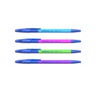 Набор ручек шариковых 4 штуки ErichKrause R-301 Neon Stick & Grip, узел 0.7 мм, чернила синие, резиновый упор, длина линии письма 1000 метров, европодвес - Фото 2