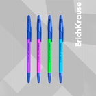 Набор ручек шариковых 4 штуки ErichKrause R-301 Neon Stick & Grip, узел 0.7 мм, чернила синие, резиновый упор, длина линии письма 1000 метров, европодвес 2498309 - фото 14016580