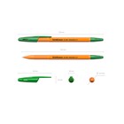 Ручка шариковая ErichKrause R-301 Orange Stick, узел 0.7 мм, чернила зелёные, длина линии письма 2000 метров, штрихкод на ручке - Фото 2