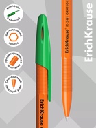 Ручка шариковая ErichKrause R-301 Orange Stick, узел 0.7 мм, чернила зелёные, длина линии письма 2000 метров, штрихкод на ручке - Фото 4